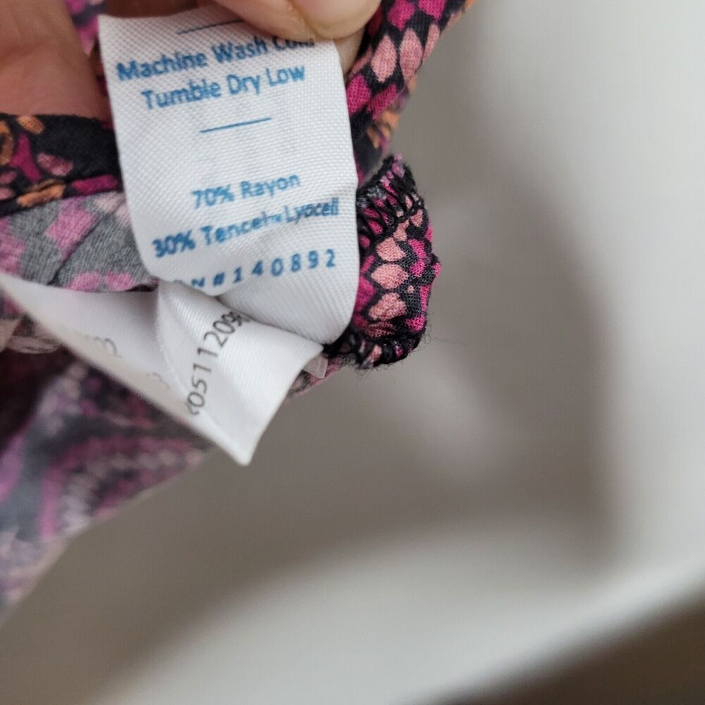 Marine Layer Womens Purple Ryan Midi Slip Skirt pink fan print Boho sz 6 - Picture 7 of 10